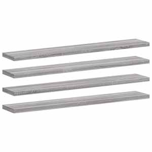 Nástěnné police 4 ks šedé sonoma 60x10x1,5 cm kompozitní dřevo - obrázek 2