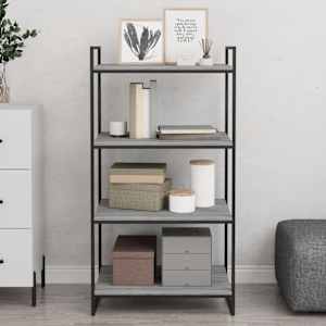vidaXL Wall Shelf Set of 4 Grey Sonoma Engineered wood Standard