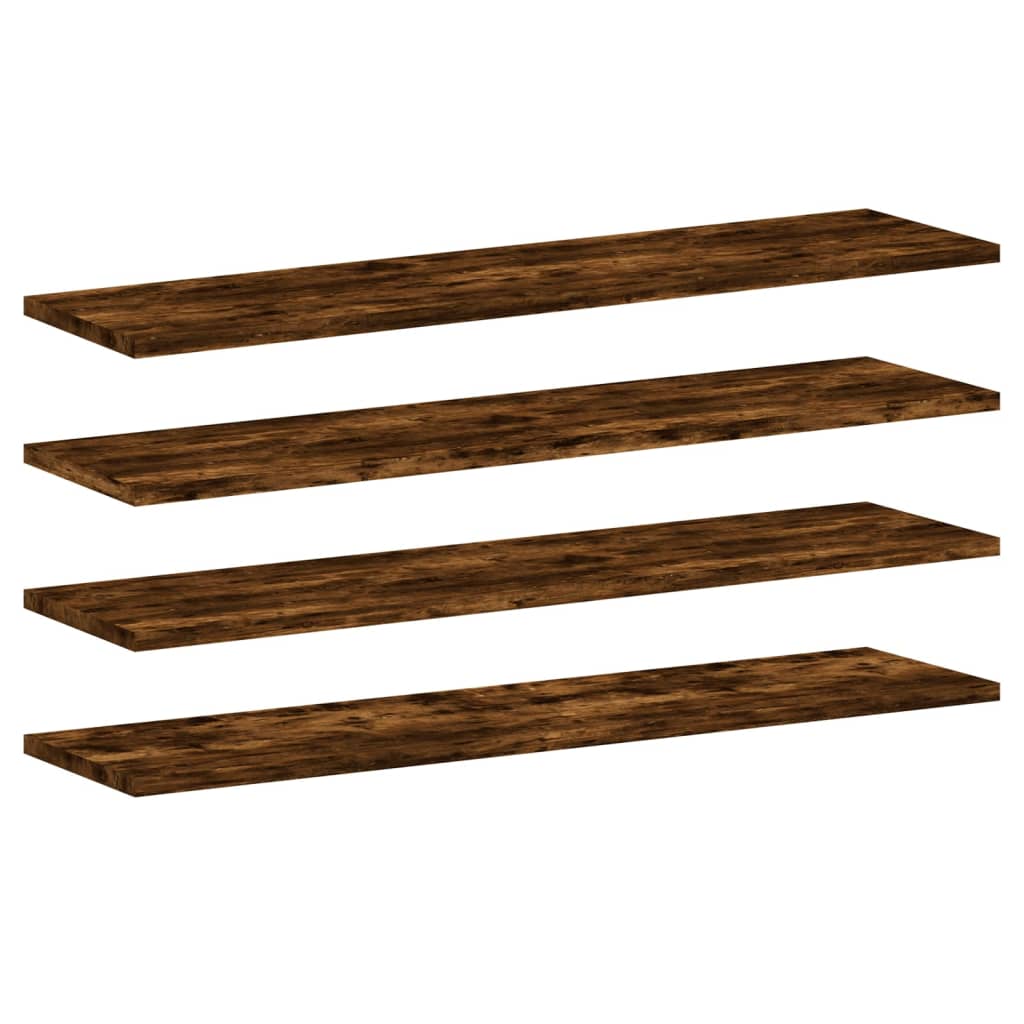 vidaXL Rafturi perete 4 buc. stejar fumuriu 80x20x1,5 cm lemn compozit
