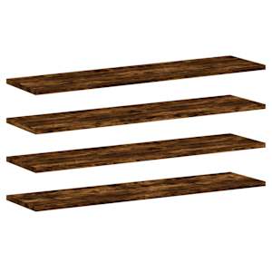 Nástěnné police 4 ks kouřový dub 80x20x1,5 cm kompozitní dřevo - obrázek 3