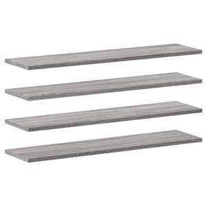 Nástěnné police 4 ks šedé sonoma 80x20x1,5 cm kompozitní dřevo - obrázek 2