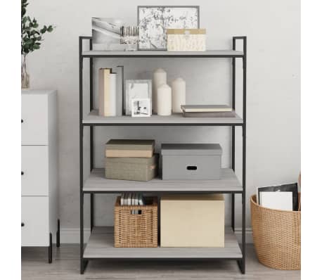 vidaXL 4 db sz&uuml;rke sonoma sz&iacute;nű szerelt fa fali polc 80 x 50 x 1,5 cm