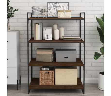 vidaXL sienas plaukti, 4 gab., brūni, 80x50x1,5 cm, inženierijas koks