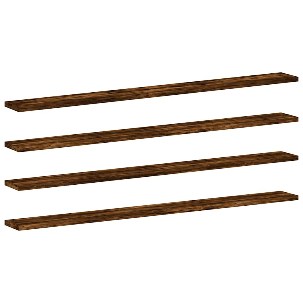 vidaXL Nástěnné police 4 ks kouřový dub 100x10x1,5 cm kompozitní dřevo