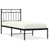 vidaXL metallist voodiraam peatsiga, must, 75x190 cm