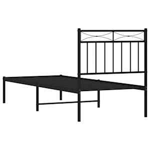 Kovový rám postele s čelem černý 75 x 190 cm - obrázek 7