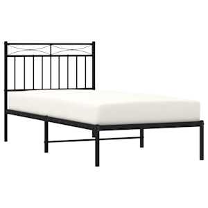 vidaXL Bedframe met hoofdbord metaal zwart 90x200 cm