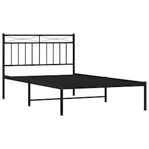 Kovový rám postele s čelem černý 107 x 203 cm - obrázek 4
