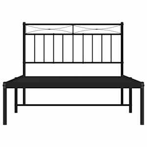 Kovový rám postele s čelem černý 107 x 203 cm - obrázek 5