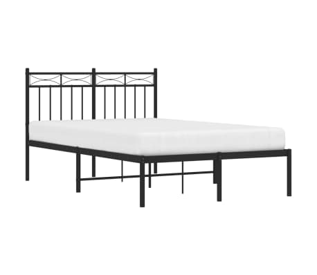 vidaXL Estrutura de cama com cabeceira 120x190 cm metal preto