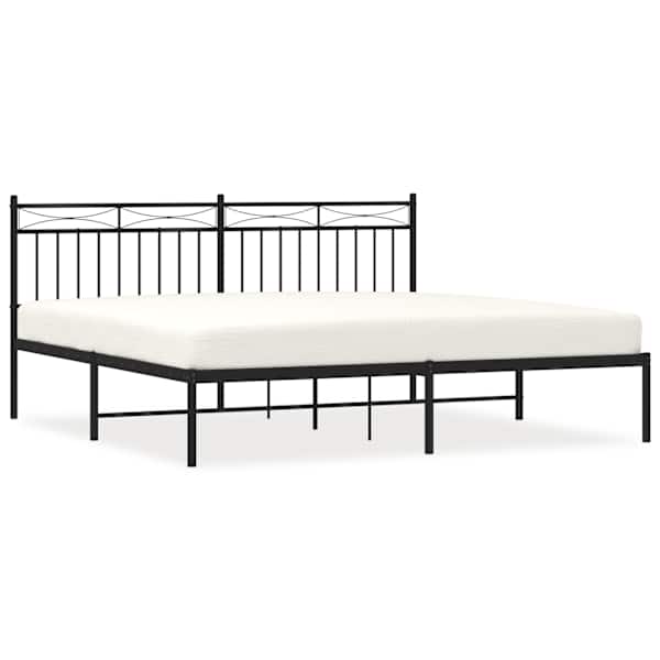 vidaXL metallist voodiraam peatsiga, must, 180 x 200 cm