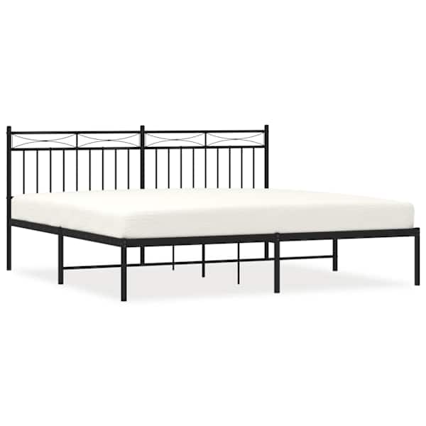 vidaXL metallist voodiraam peatsiga, must, 183x213 cm