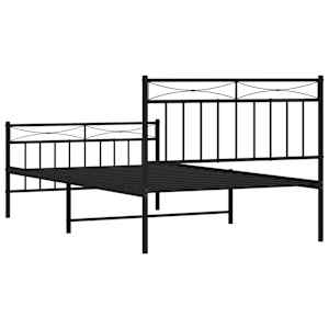 Kovový rám postele s hlavovým a nožním čelem černý 100 x 200 cm - obrázek 8