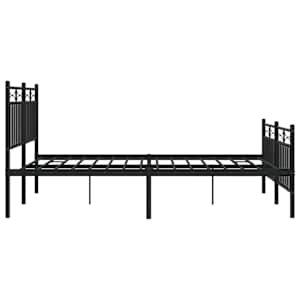 Kovový rám postele s hlavovým a nožním čelem černý 135 x 190 cm - obrázek 7