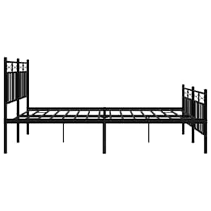 Kovový rám postele s hlavovým a nožním čelem černý 150 x 200 cm - obrázek 7