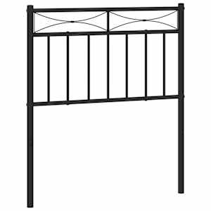 Kovové náhradní čelo postele černé 75 cm - obrázek 2