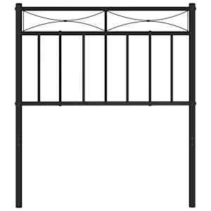 Kovové náhradní čelo postele černé 75 cm - obrázek 3