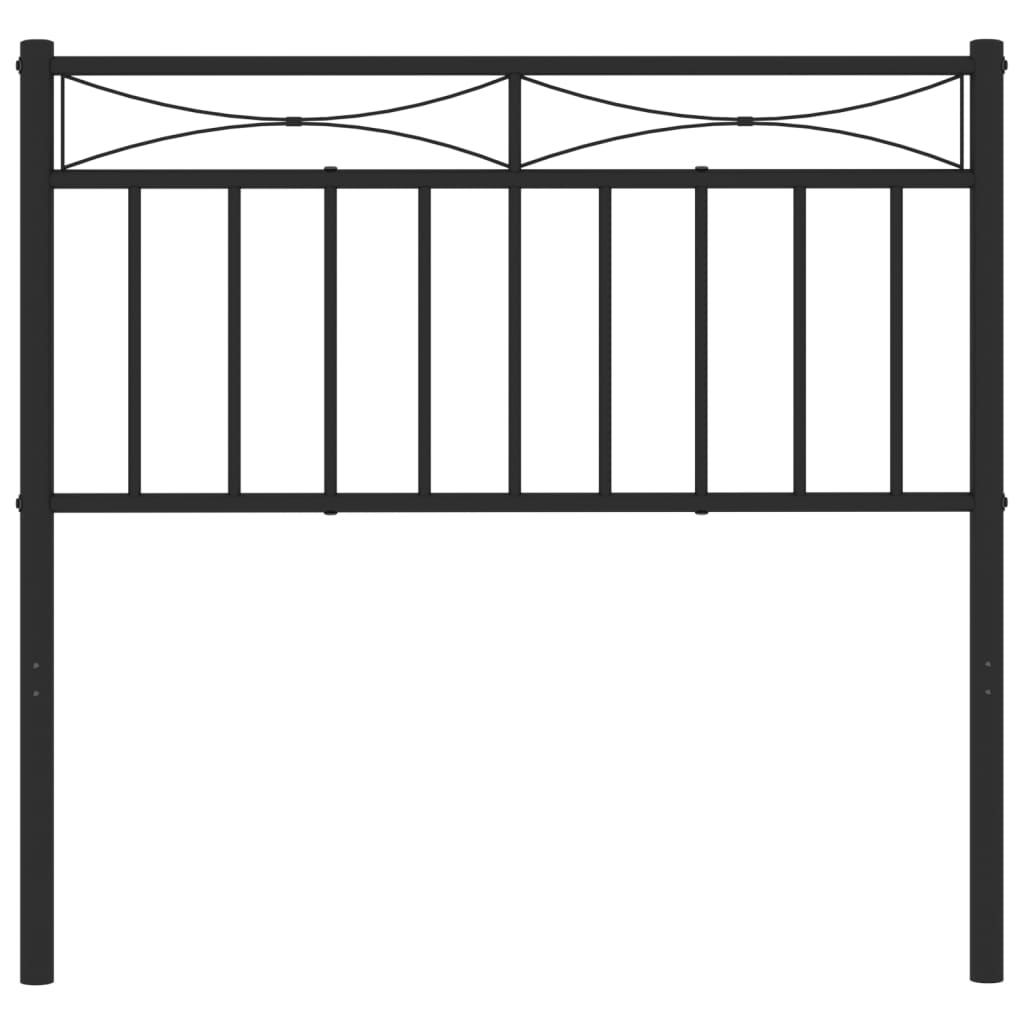 vidaXL Tăblie de pat metalică, negru, 90 cm