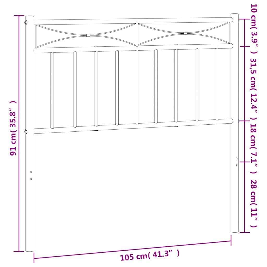 Metal Headboard, Steel Headboard for Bed vidaXL - Picture 43 of 132