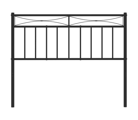 vidaXL T&ecirc;te de lit de remplacement m&eacute;tal noir 107 cm