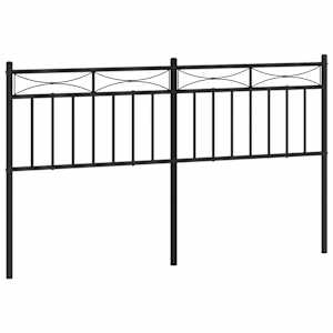 Kovové náhradní čelo postele černé 150 cm - obrázek 2