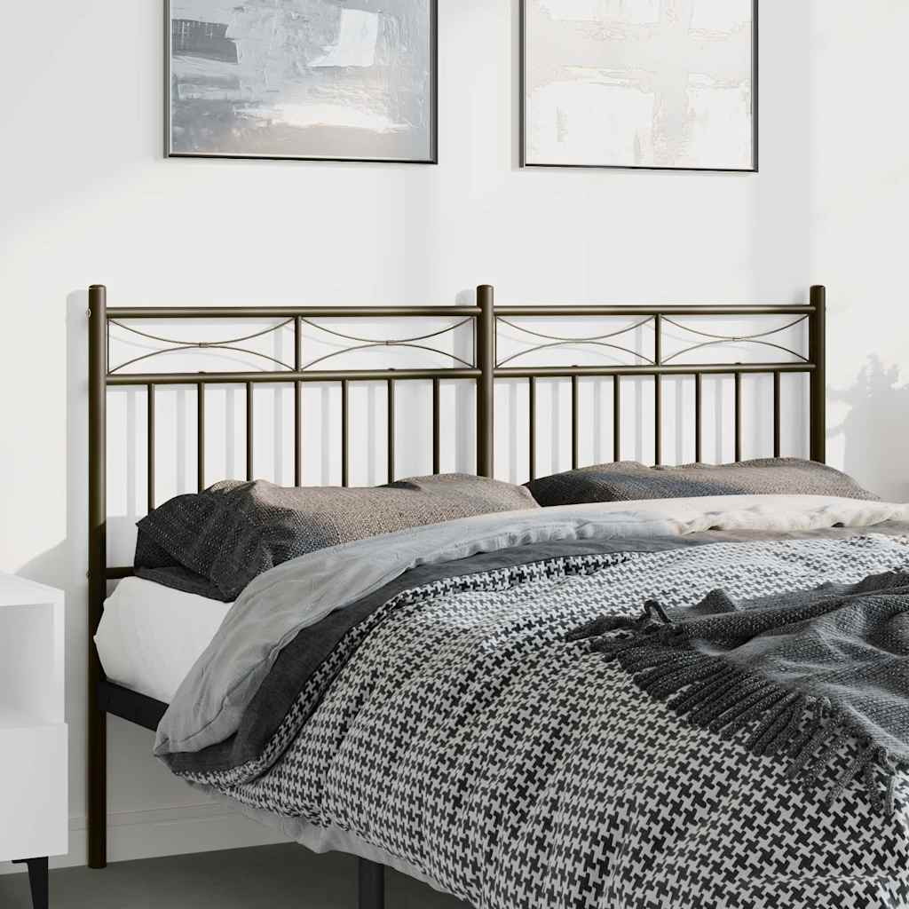 vidaXL Tăblie de pat metalică, negru, 150 cm