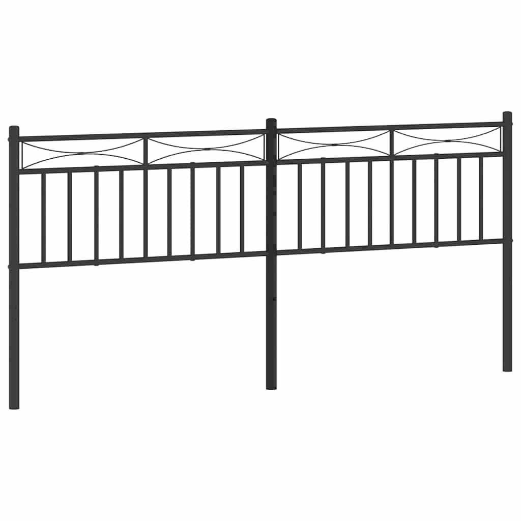 vidaXL Metal Headboard Black 180 cm-image-8721012210363