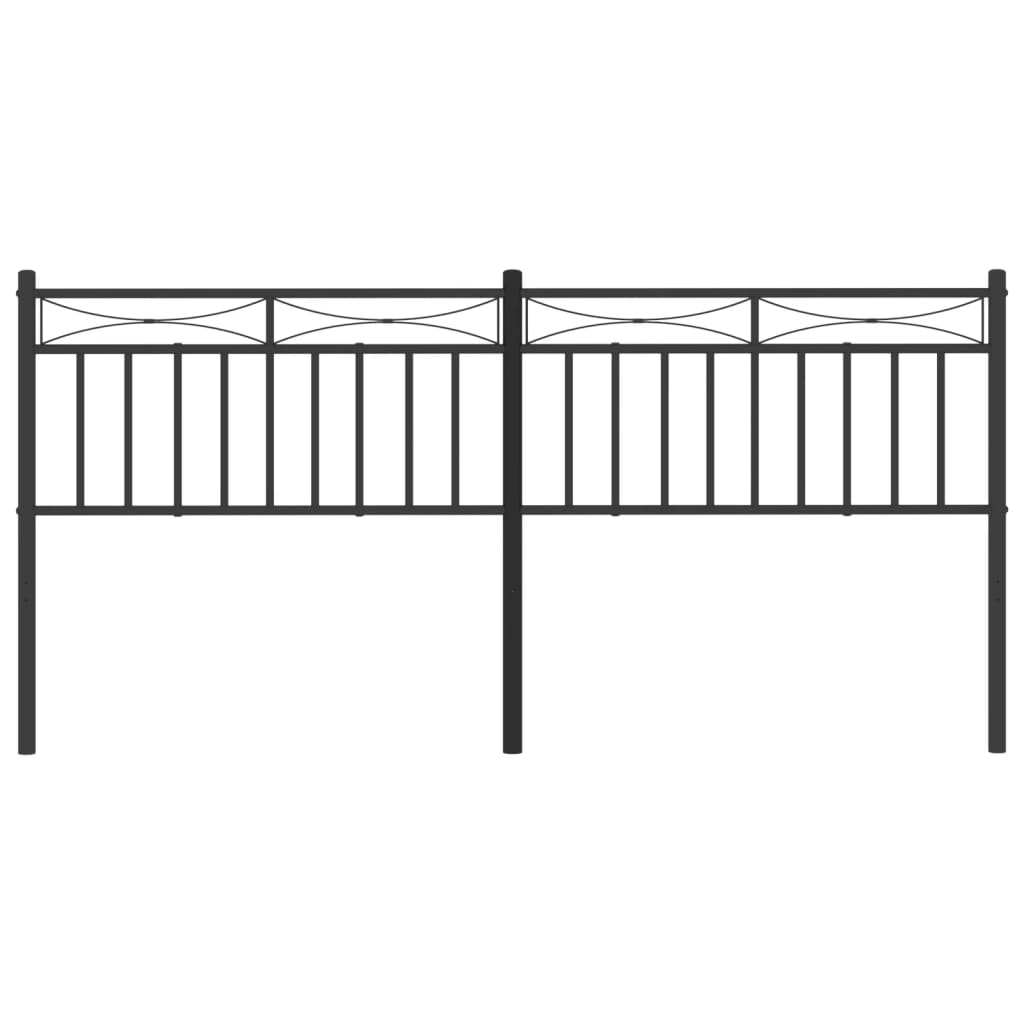 vidaXL Hoofdbord 200 cm metaal zwart afbeelding