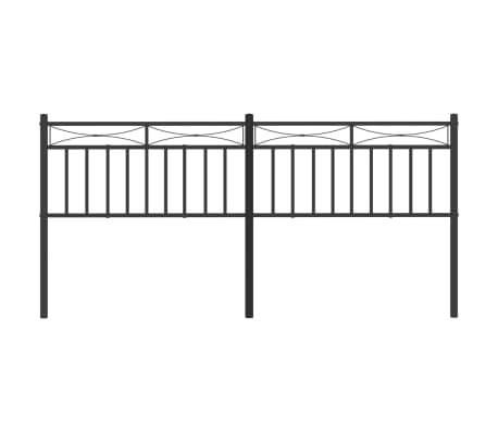 vidaXL Vervangend hoofdbord 200 cm metaal zwart