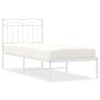 vidaXL metallist voodiraam peatsiga, valge, 80x200 cm