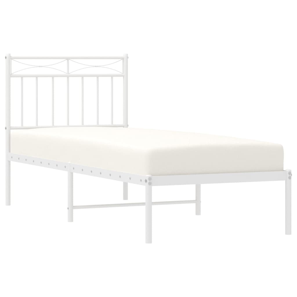 vidaXL fehér fém ágykeret fejtámlával 80x200 cm