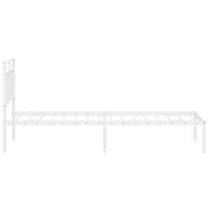Kovový rám postele s čelem bílý 80 x 200 cm - obrázek 6