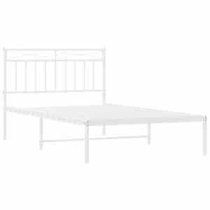 Kovový rám postele s čelem bílý 100 x 200 cm - obrázek 5