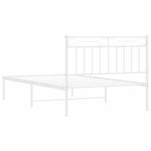 Kovový rám postele s čelem bílý 100 x 200 cm - obrázek 8