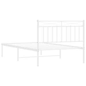 Kovový rám postele s čelem bílý 107 x 203 cm - obrázek 7