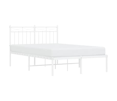 vidaXL Bettgestell mit Kopfteil Metall Wei&szlig; 120x200 cm