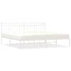 vidaXL metallist voodiraam peatsiga, valge, 193x203 cm
