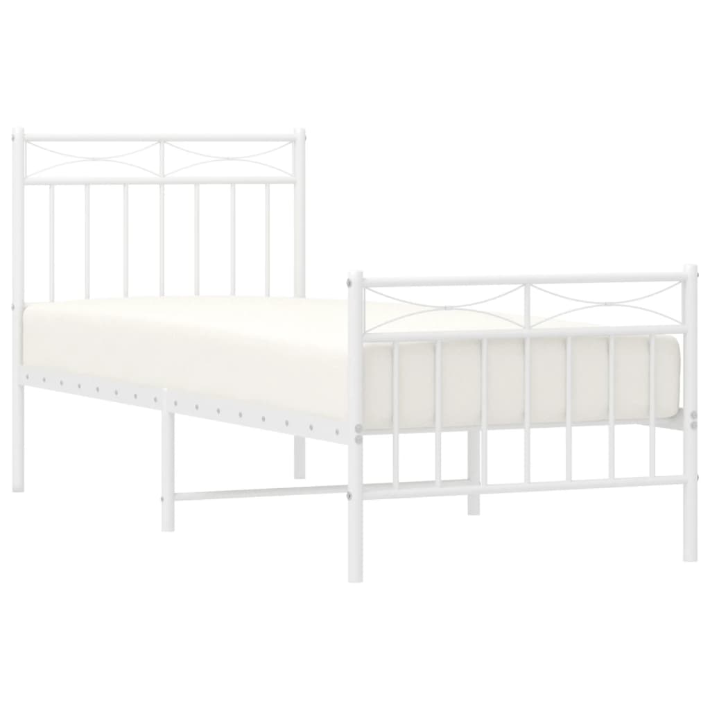 vidaXL fehér fém ágykeret fej- és lábtámlával 80x200 cm