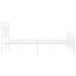 Kovový rám postele s hlavovým a nožním čelem bílý 120 x 190 cm - obrázek 6