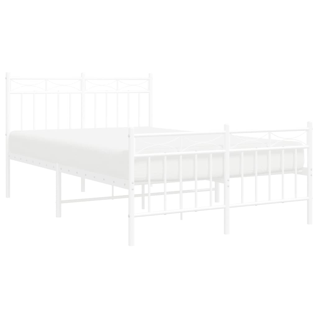 vidaXL fehér fém ágykeret fej- és lábtámlával 120x200 cm