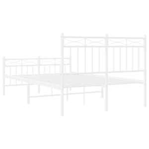 Kovový rám postele s hlavovým a nožním čelem bílý 120 x 200 cm - obrázek 7