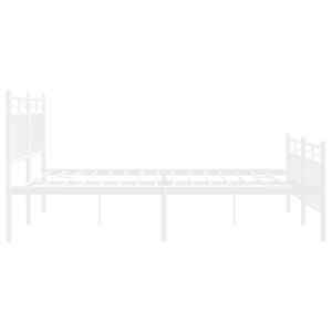 Kovový rám postele s hlavovým a nožním čelem bílý 150 x 200 cm - obrázek 7