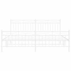 Kovový rám postele s hlavovým a nožním čelem bílý 180 x 200 cm - obrázek 5
