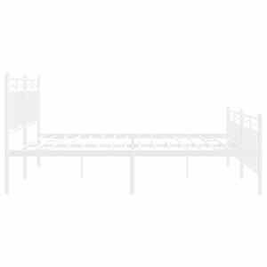 Kovový rám postele s hlavovým a nožním čelem bílý 180 x 200 cm - obrázek 6