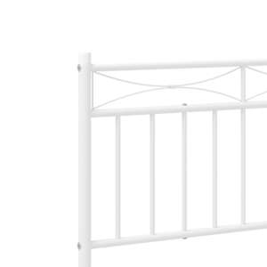 Kovový rám postele s hlavovým a nožním čelem bílý 180 x 200 cm - obrázek 8