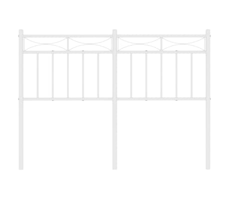 vidaXL Tăblie de pat metalică, alb, 120 cm