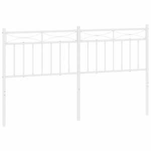 Kovové náhradní čelo postele bílé 150 cm - obrázek 2