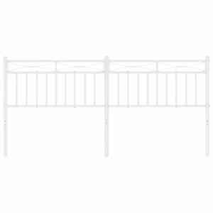 Kovové náhradní čelo postele bílé 200 cm - obrázek 3