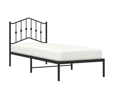 vidaXL Cadre de lit métal sans matelas avec tête de lit noir 80x200 cm