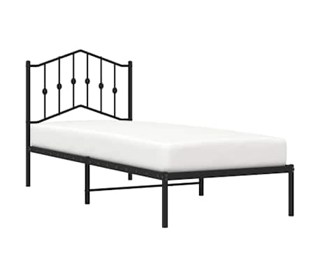 vidaXL Estrutura de cama com cabeceira 90x200 cm metal preto